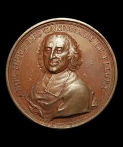 France Cardinal André-Hercule de Fleury Chief Minister 1653-1743 Bronze Medal on his 81st birthday 1736