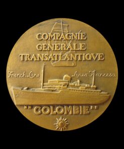 France Compagnie Générale Transatlantique “Colombie” Bronze Medal 1931 and Original Box