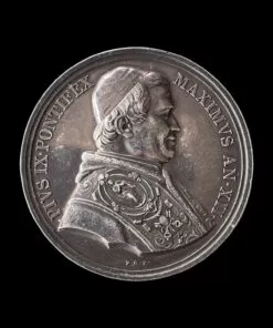 Papal States Pius IX Silver Medal Frascati Railway 1856 - Scarce