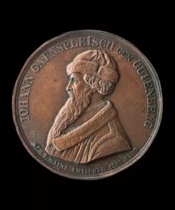 German Uniface Medal Johannes Gutenberg 400th anniversary of the invention of printing by König